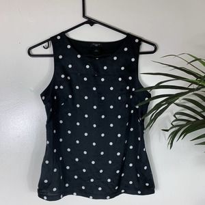 Ann Taylor Black Polka Dot Tank Womens XSP
